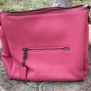 Coach Pink Pebbled Leather Shoulder Bag